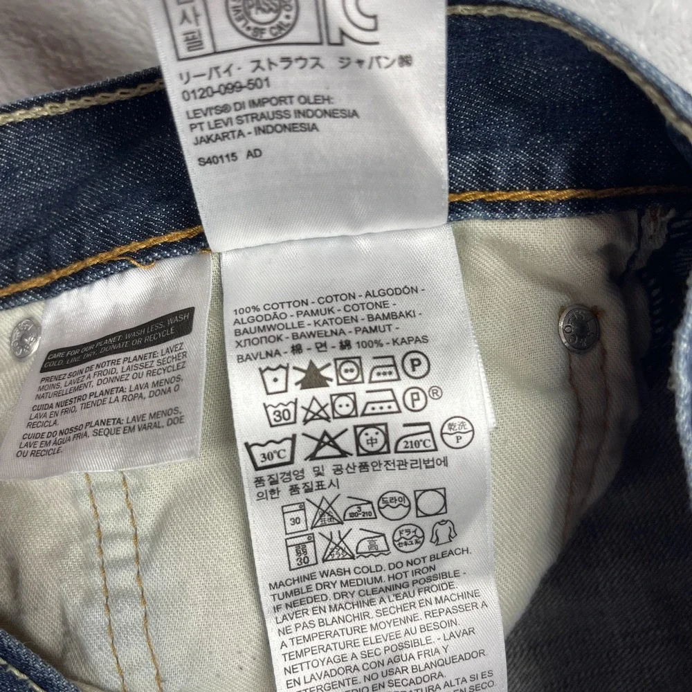 Levi's Jeans Mens 34x32 Blue Denim 527 Whiskered Faded Low Rise Slim Bootcut Leg